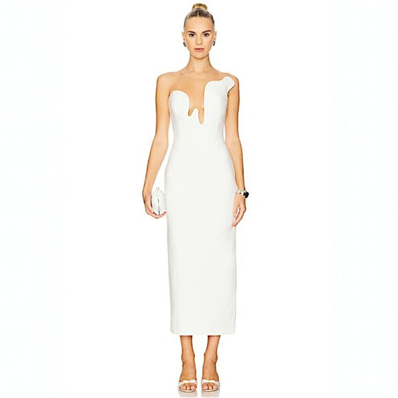 Bardot Rosalyn Strapless Midi Dress in Orchid White NWT - Size 4 - Picture 7 of 10
